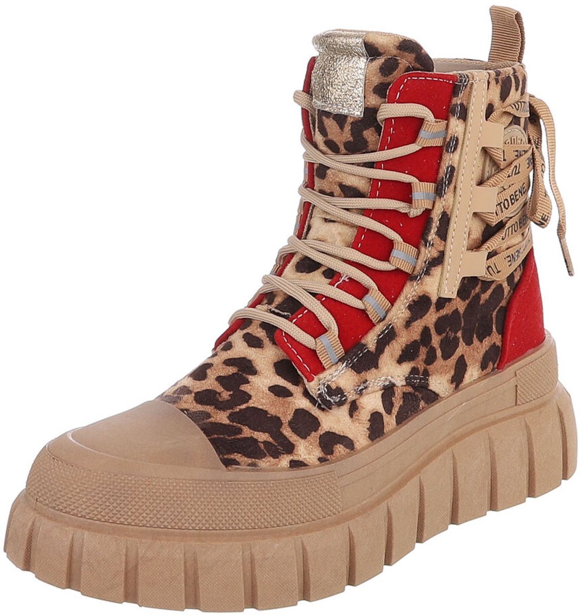 Veterboot met plateauzool - dames - casual Mt:38