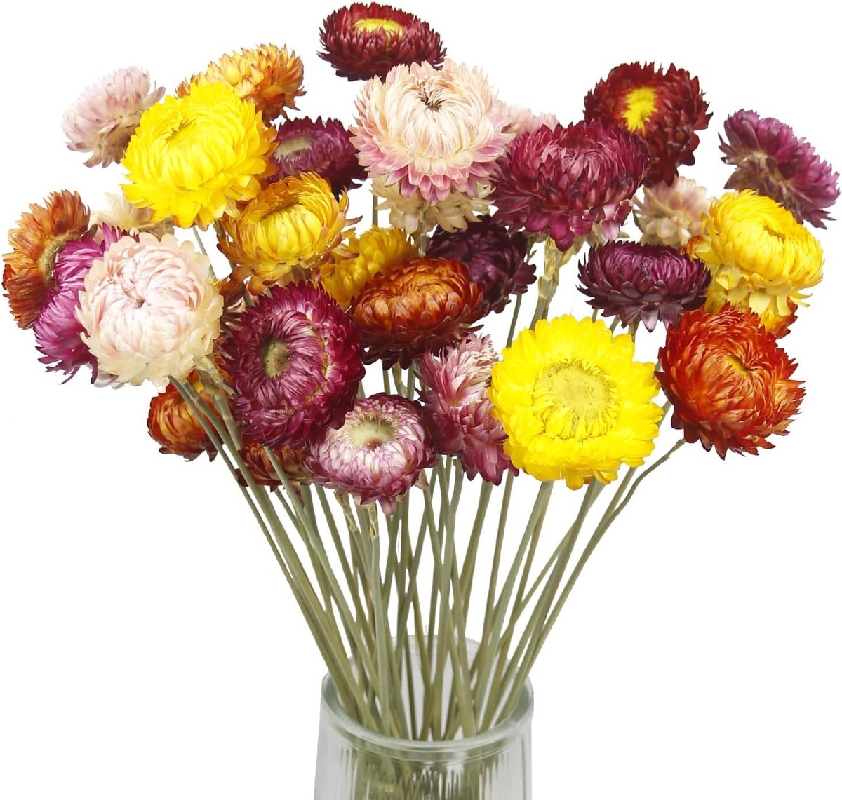 Dried Straw Chrysanthemums voor Decoratie, Bloemstukken en Ambachtelijke Projecten - 20 Stuks