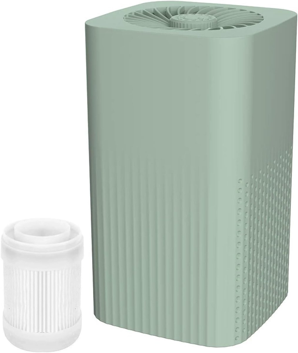 Draagbare Luchtreiniger - Aromatherapie Apparaat - Vervangbaar Filter - Stil - 360 Graden Luchtcirculatie - voor Slaapkamer en Kantoor - Groen