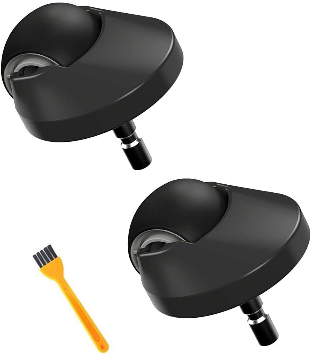 SnelShoppen - Pack van 2 Vervangwielen voor iRobot Roomba E, i, S Series - Voor E5, E6, I7, I7+, S9 - Hoge Kwaliteit Plastic, Zwart, Eenvoudige Instal