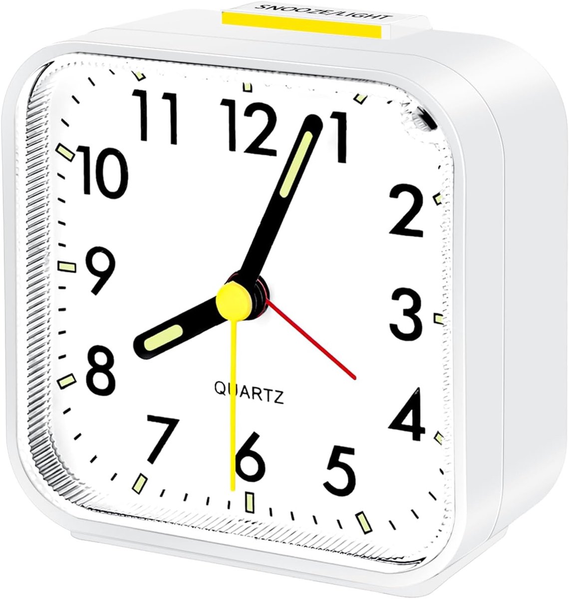 SnelShoppen - Analoge Wekker, Stille Quartz Wekker zonder Tikken, Luide Alarmfunctie met Nachtlampje, Snooze Functie, Batterijgevoed, Draagbare Wekker