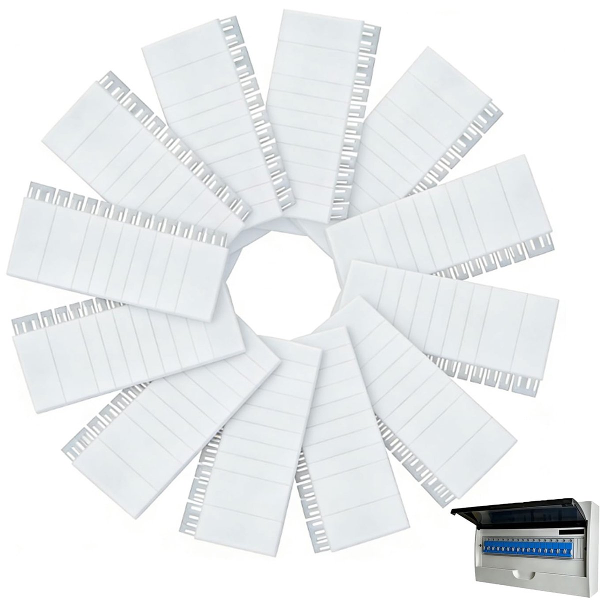 SnelShoppen - Cover Strips voor Verdeeldoos, Modulaire Sleuven, Divisible en Combinabel, Blinde Dekking voor Stroomkast, 12 Stuks (Wit)