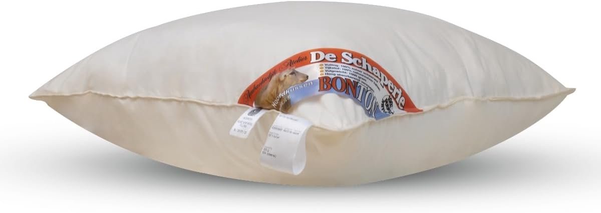 SnelShoppen - Set van 2 Schaperie Kussens - IWS Gecertificeerde Wol - 1000g Vulling - 60x70cm - Ademend en Ondersteunend voor Comfort - Perfect voor B