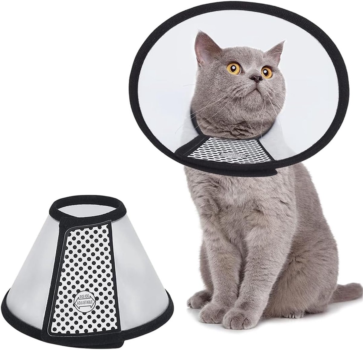 SnelShoppen - Anti-bite Lickende Veiligheidsnekbedekking voor Kleine Honden en Katten - Verstelbare Elizabethaanse Plastiek Halsband voor Huisdieren -