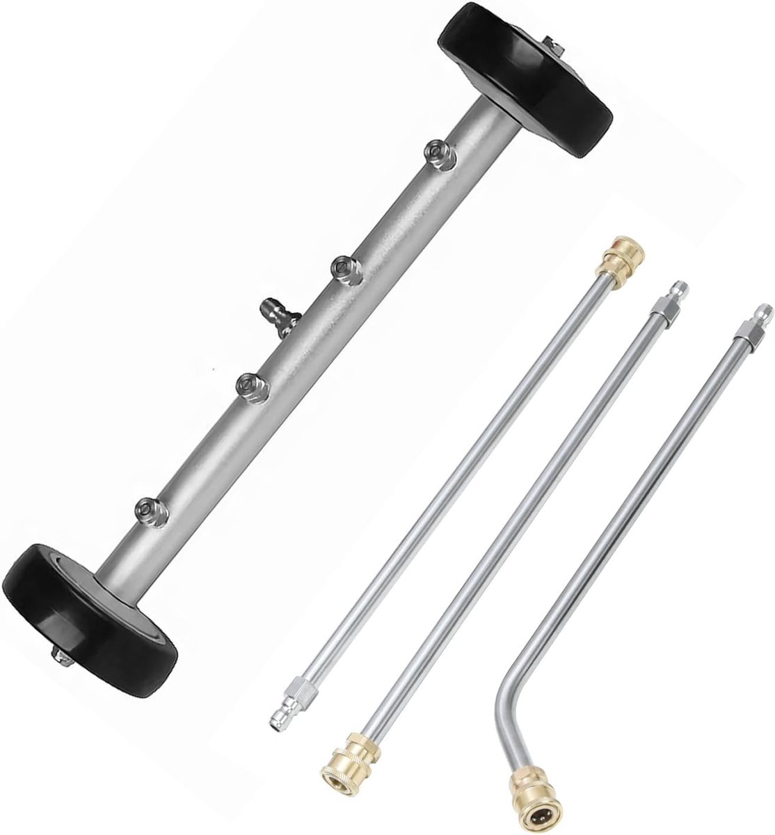 SnelShoppen - High Pressure Washer Voor Auto Onderstel 41cm, 4000 PSI, 3 Verlengstukken, 4 Spuitmonden en 1/4" Snelle Ontkoppeling, Onderstel Reinigin