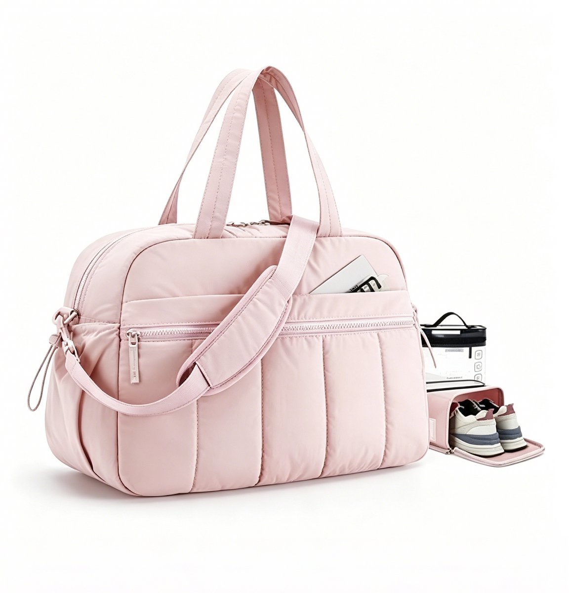 Reistas - Toilettas dames - Weekendtas dames - Weekendtas -Sporttas dames -Weekendtas Dames – Grote Reistas met Schoenenvak en Laptopvak - Sporttas voor Dames met Schouderband Handbagage Tas voor Reizen - Fitness en Weekendtrips