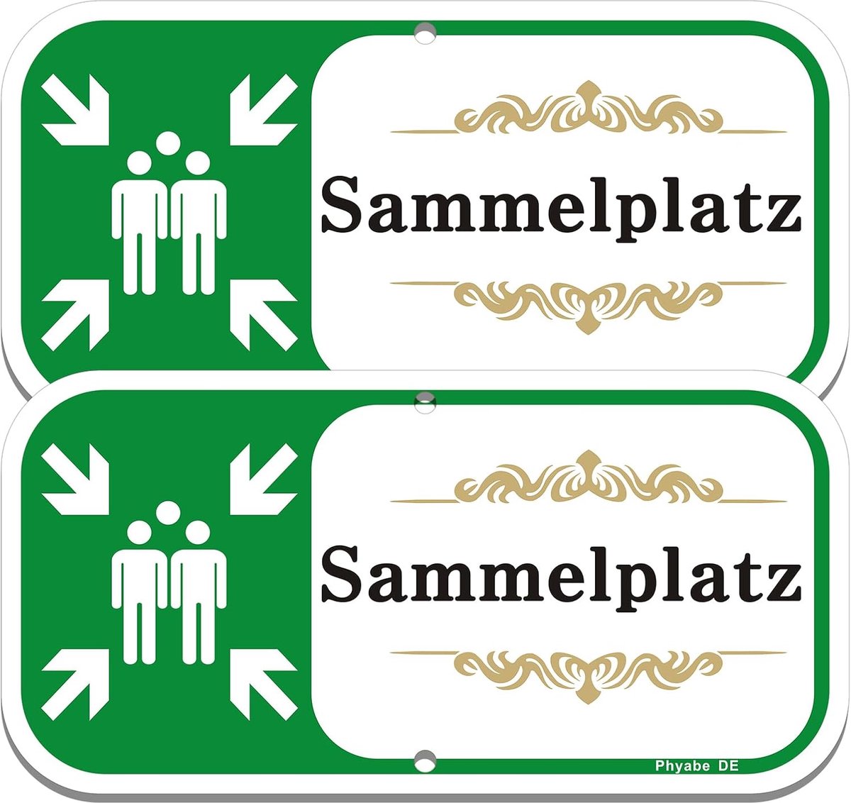 SnelShoppen - Set van 2 Shield Borden, Aluminium Signalen 30 x 15 cm, Duurzaam voor Binnen en Buiten Gebruik, Makkelijk te Bevestigen, Perfect voor Tu