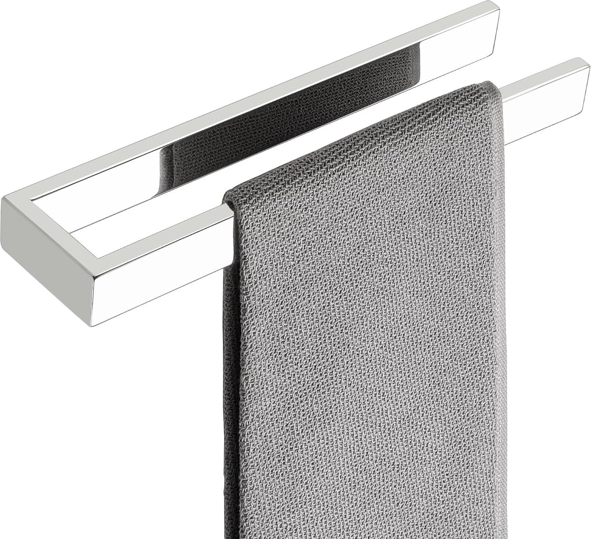 SnelShoppen - Handdoekhouder zonder boren 30 cm, zelfklevend, gepolijst roestvrij staal SUS304, handdoekstang voor badkamer en keuken, duurzaam en sti