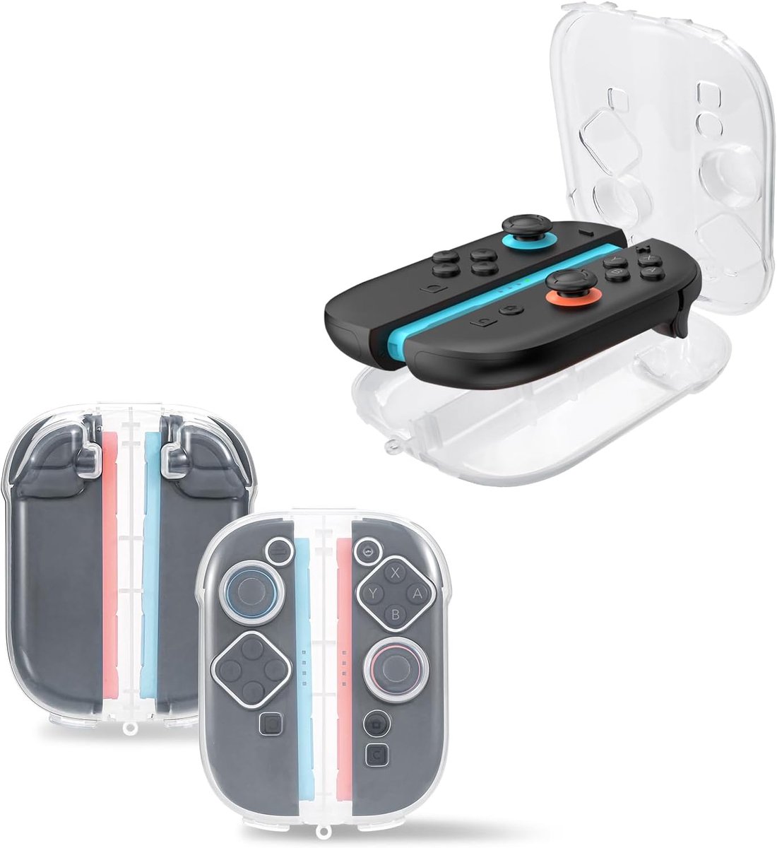 SnelShoppen - DLseego Opbergtas voor Switch 2 Joy-C, Transparante Handgreep, Draagbare Harde Case, Waterdicht en Stofdicht, Geschikt voor Reis en Opsl
