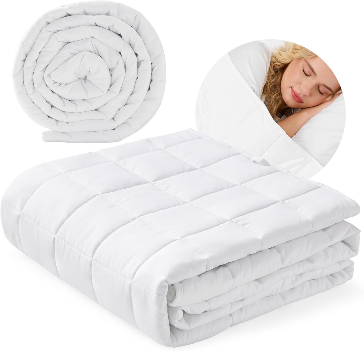 SnelShoppen - Gewatteerde Dekens 7 kg 155 x 220 cm voor Volwassenen - Ontspanning Dekens - Anti-Stress Therapie - Zachte Zomer Winter Dekens voor Diep