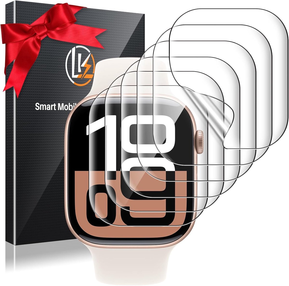 SnelShoppen - 6x Beschermfolie voor Apple Watch 10/11 42 mm, Premium Kwaliteit, Bubble-Free, Antistof, HD Helder Soft TPU Volledige Bescherming
