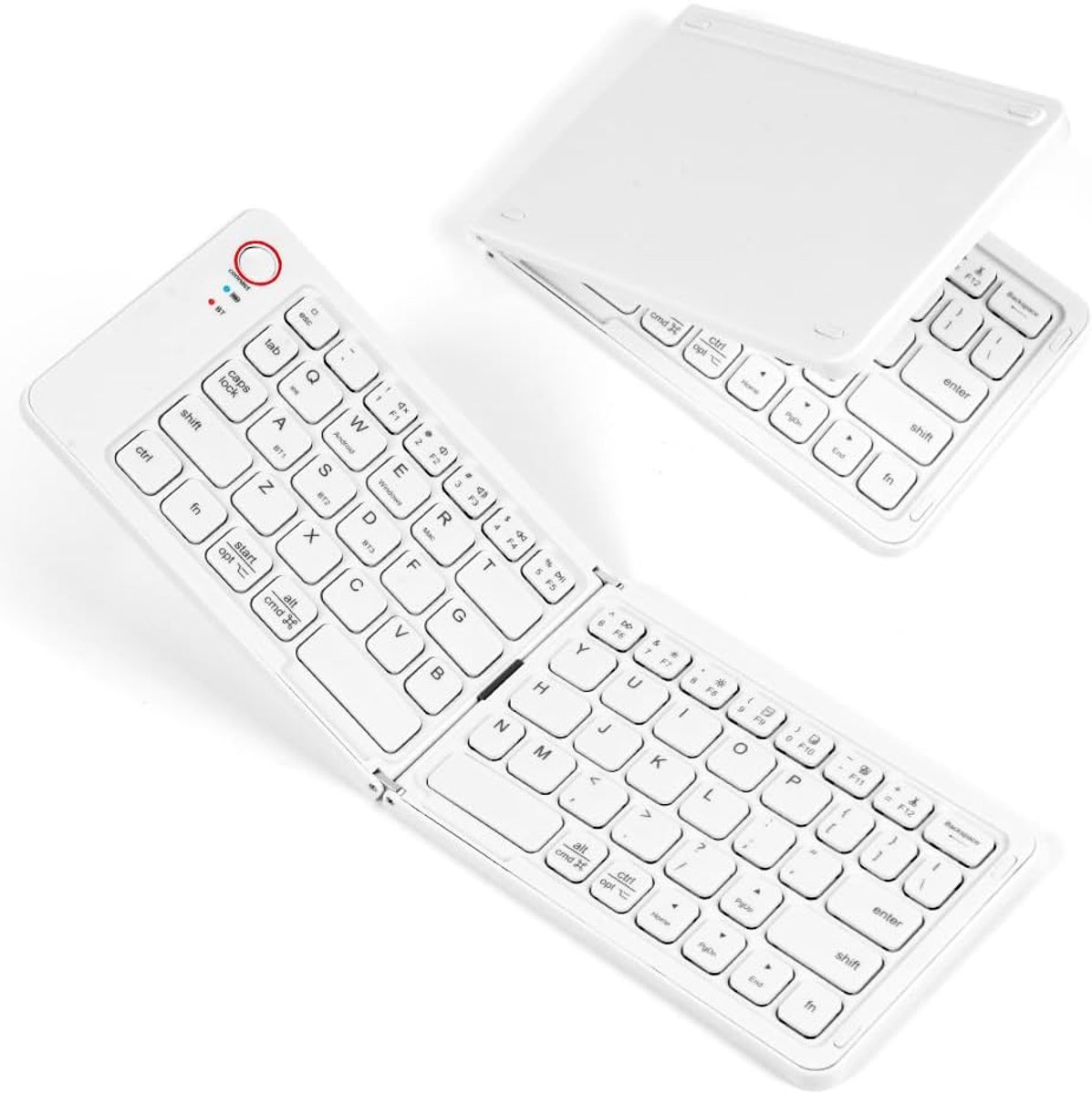 SnelShoppen - Draagbaar Vouwbaar Draadloos Bluetooth Toetsenbord, Lichtgewicht, Drievoudige Verbinding, Oplaadbaar Toetsenbord voor Smartphone/Tablet/