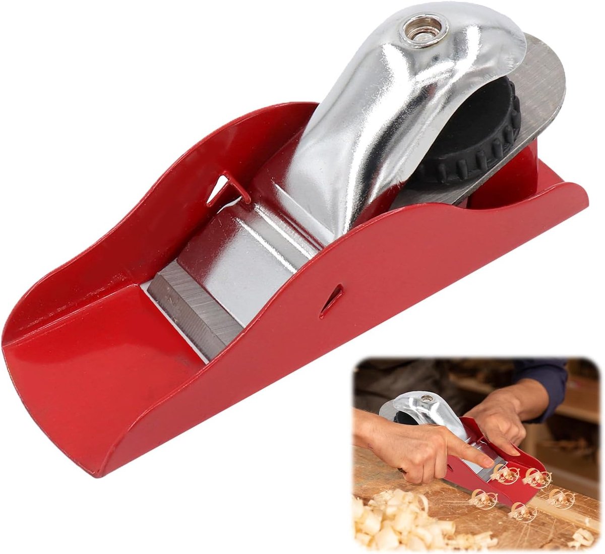 SnelShoppen - Mini Hand Planer voor Houtbewerking, Compacte Handhobel met Instelbare Diepte, Lichtgewicht SK5 Staal voor Precisiewerk, Duurzaam en Pra