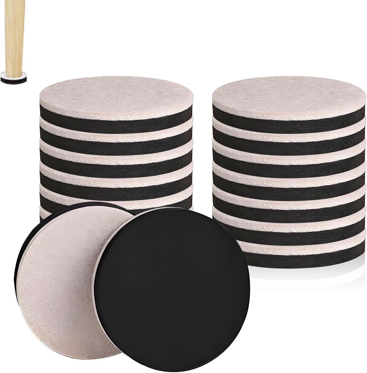 16-delige meubelverhoger van 6 x 1,5 cm - zelfklevende, antislip verhogers voor tafels en stoelen, ideaal voor meubels en vloerbescherming