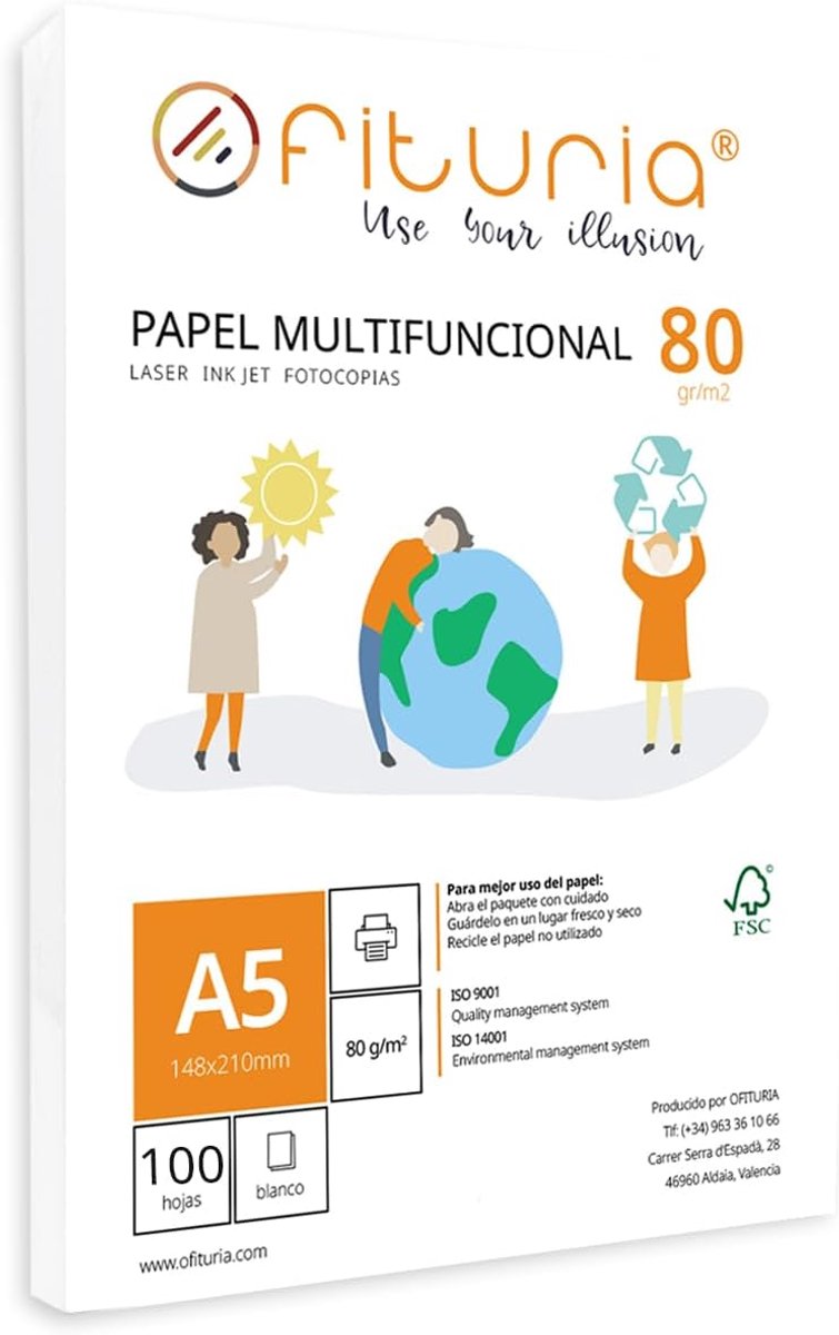 SnelShoppen - A5 Papier 80g - 100 Vellen Wit Multifunctioneel - Ideaal voor School, Werk, Laser- en Inkjet Printers