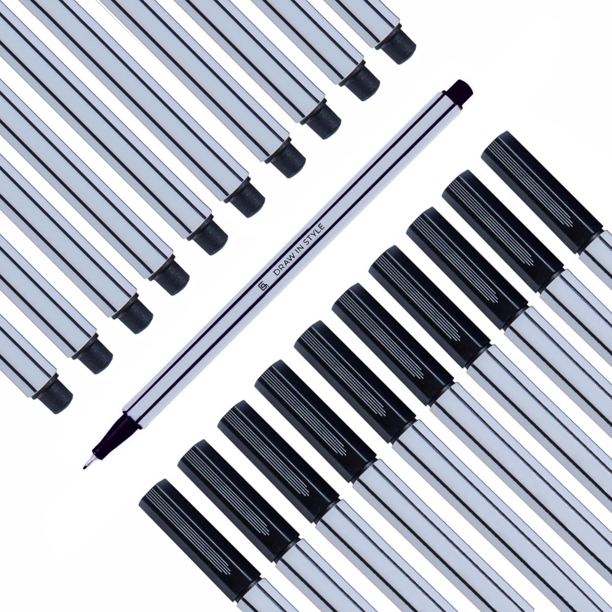 SnelShoppen - 10 x Zwarte Fineliners - Fijne 0.4 mm Punt - Metaalversterkte Viltstiften voor Precies Schrijven, Tekenen en Kleurgebruik - Ideaal voor