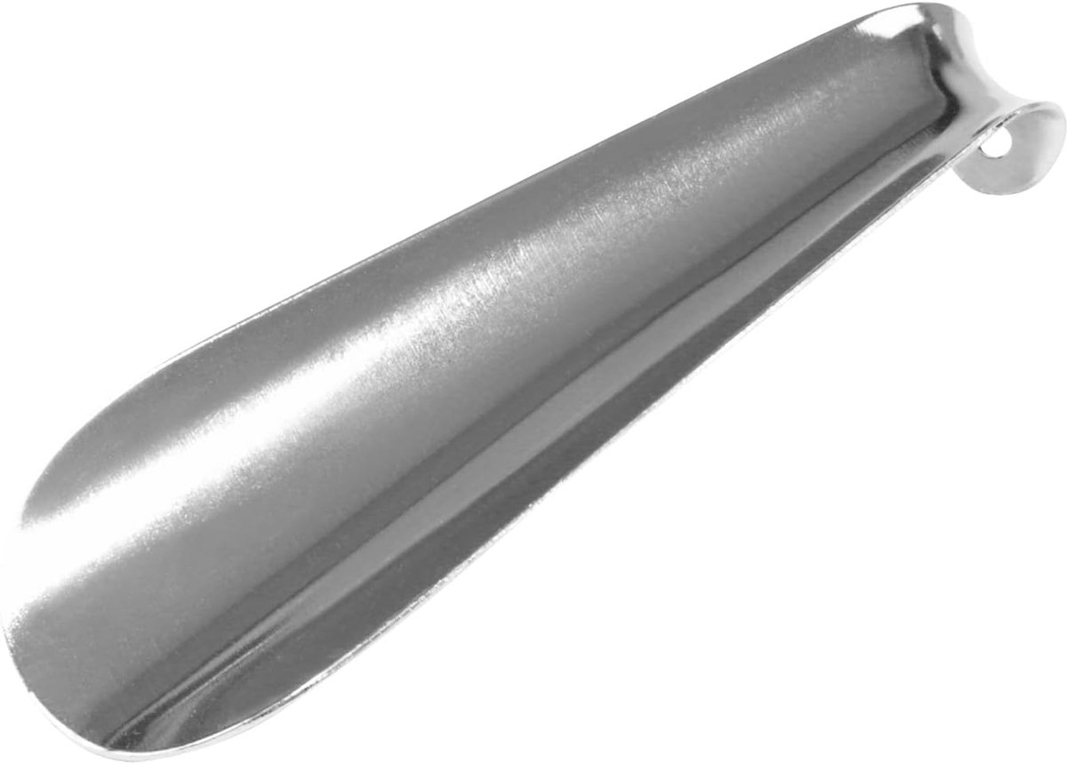 SnelShoppen - Metal Schoenlepel Mod.2 - Voor Makkelijk Aantrekken van Schoenen, Sneakers, Laarzen - Gemaakt van Stevig Staal - 120x40x18mm