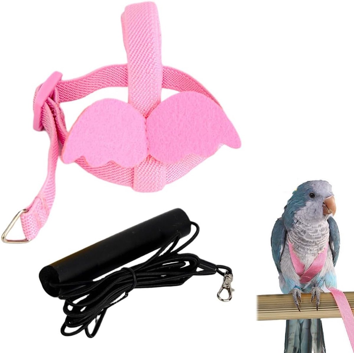 Verstelbare vogelharnas en leash voor papegaaien - Anti-bijt trainingstouw voor buitengebruik, veilig en comfortabel