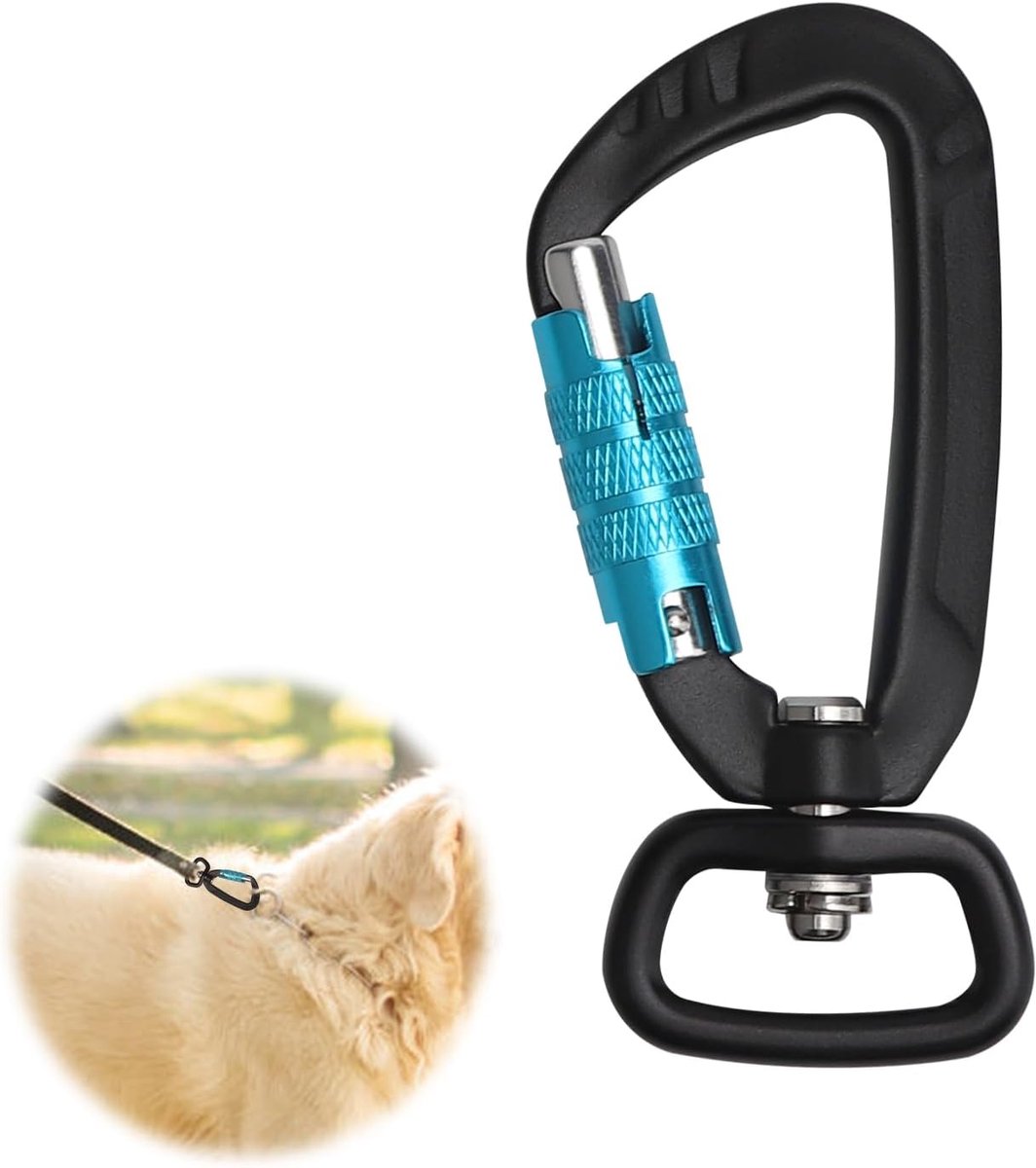 SnelShoppen - Ultralichte 360° Draaiende Carabiner van A7075 Aluminium - Veiligheidskarabijnhaak met 400 kg Draagcapaciteit voor Hondenlijnen, Klimacc