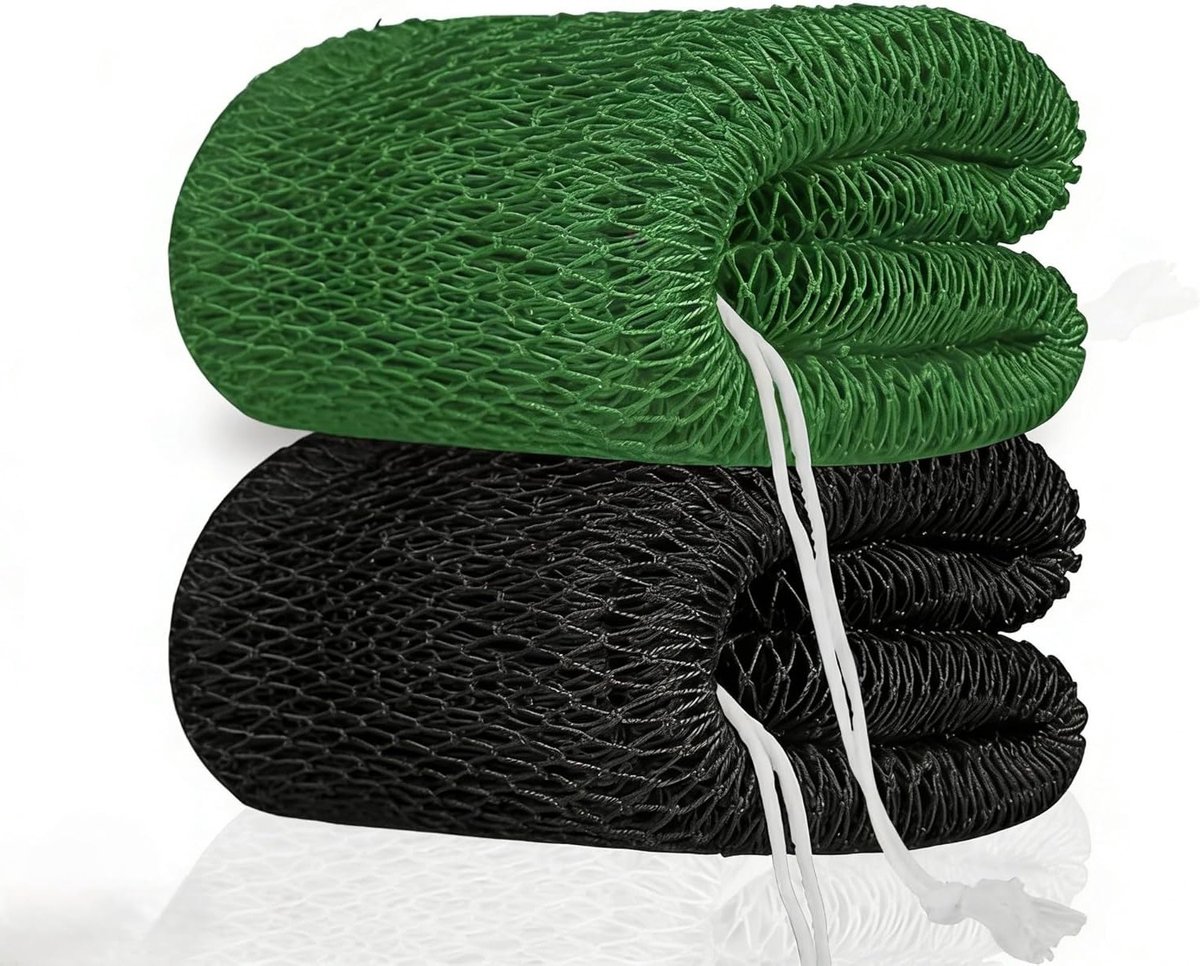 Exfoliërende Lichaamspons 2-Pack, Diepe Reiniging met Touwhandvatten, Perfect voor Bad en Douche, Zwart en Donkergroen