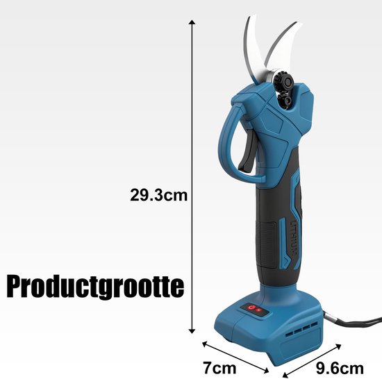 Elektrische Snoeischaar voor Tuin, 2 Verwisselbare Koolstofstalen Bladen, Max 25mm Takken Snijden, Ergonomische Accu Snoeigereedschap voor Fruitbomen en Struiken — afbeelding 3