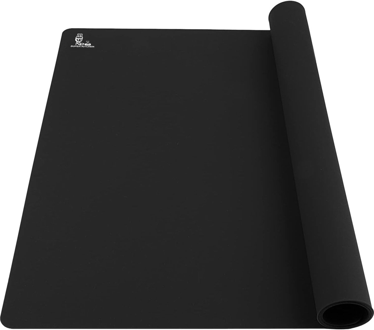 SnelShoppen - Nonstick Bakmat 60x40cm - Silicone Deegmat, Antiaanbak Keukenmat, Perfect voor Brood, Pizza, Taart, Fondant - BPA Vrij - Zwart