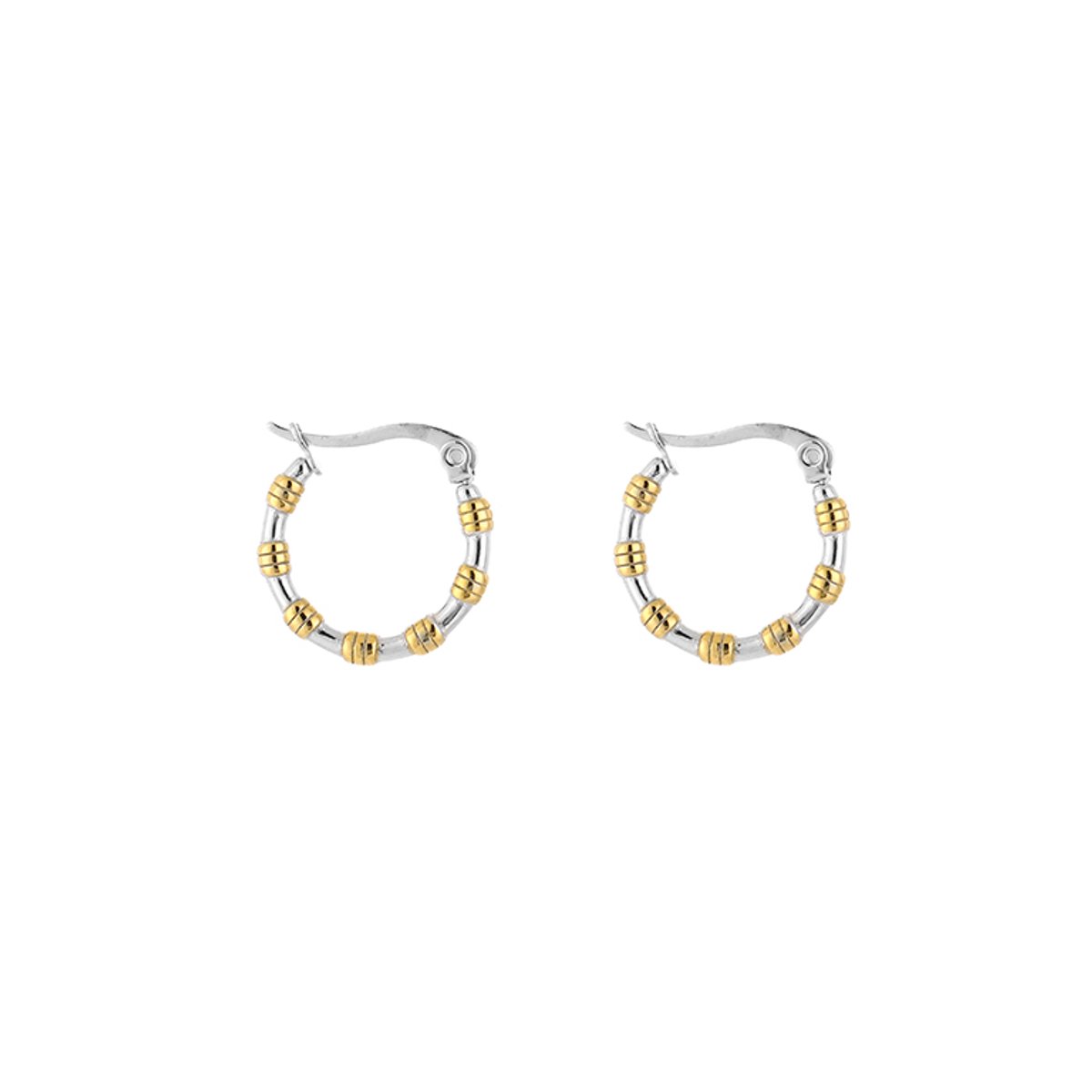 Stainless Steel Two-Tone Oorringen – Trendy & Moderne Goud-Zilveren Oorringen - RVS