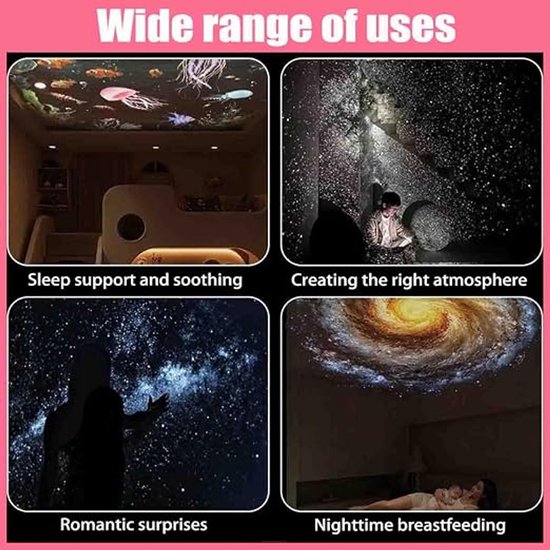 Sterren projector - Galaxy Projector - Nachtlamp Projector - Sterrenlamp - 360° Verstelbaar - kamer decoratie - voor Auto, Planetarium, Slaapkamer, Woonkamer - wit — afbeelding 4