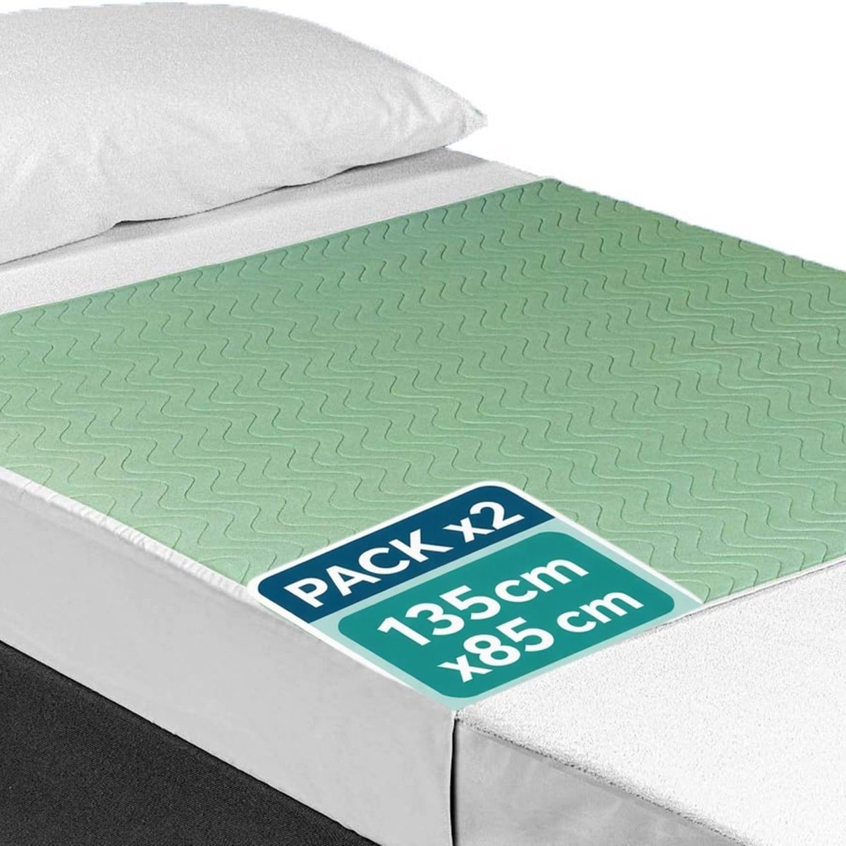 SnelShoppen - Set van 2 Wasbare Bedonderleggers voor Volwassenen 135 cm met Vleugels, Absorberend, Hygiënisch, Meer dan 200 Wassen, Ideaal voor Zieken