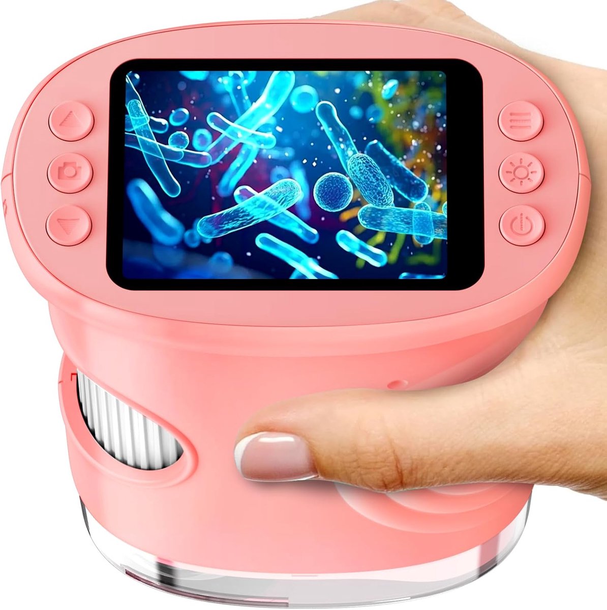 SnelShoppen - Handheld Digital Microscoop voor Kinderen, 1080P HD 2.0" Scherm, Pocket Microscoop met LED Lichten, 200x Vergroting, Perfect voor Buiten