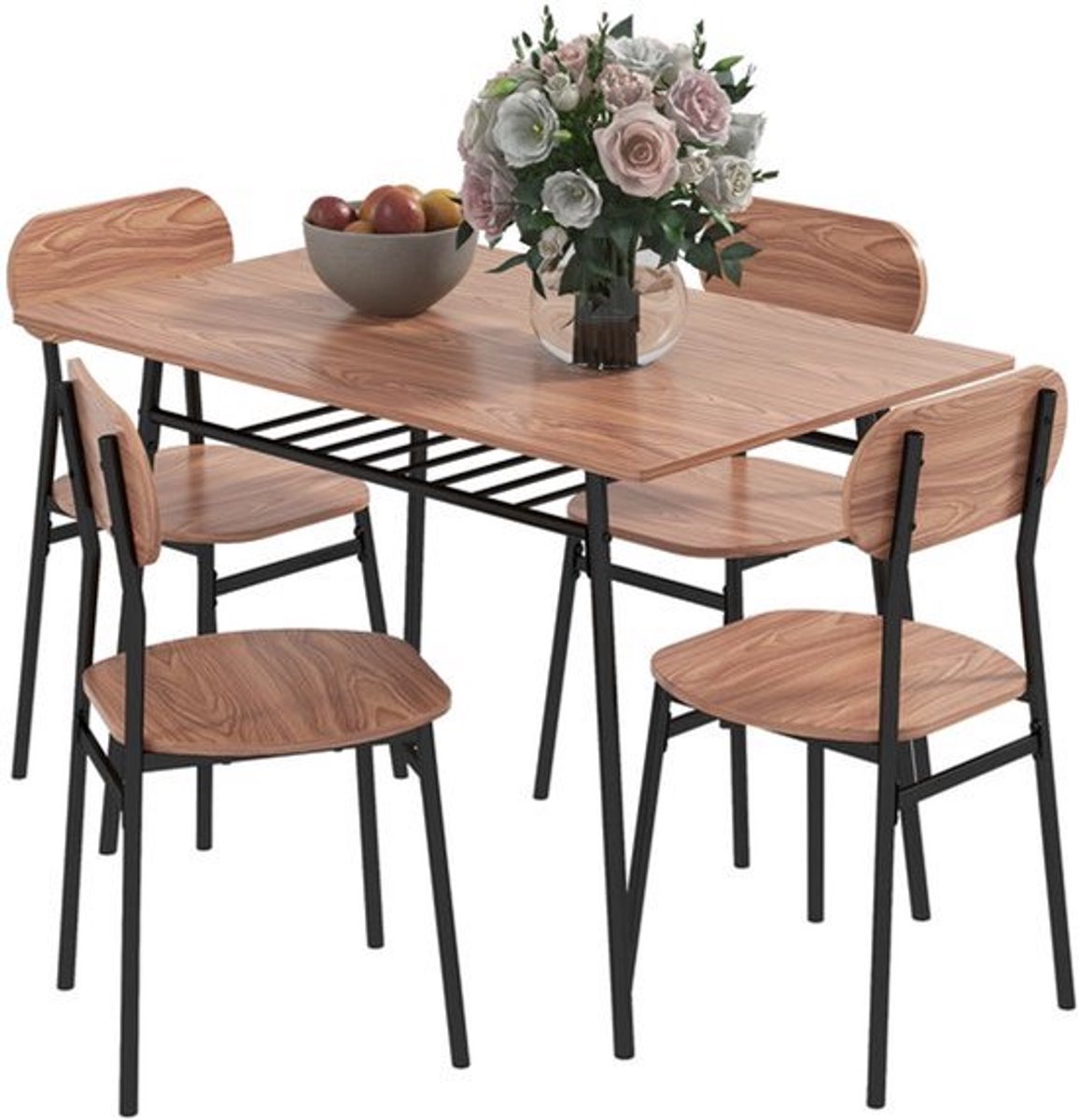 Eettafelset – Eettafel Met Stoelen – Keukentafel – Eetkamerset – Eettafel Meubels – Teakho