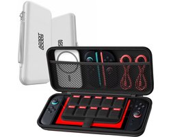 AdroitGoods Nintendo Switch 2 opbergcase – beschermhoes hard shell travel case met ruimte voor accessoires en games Wit