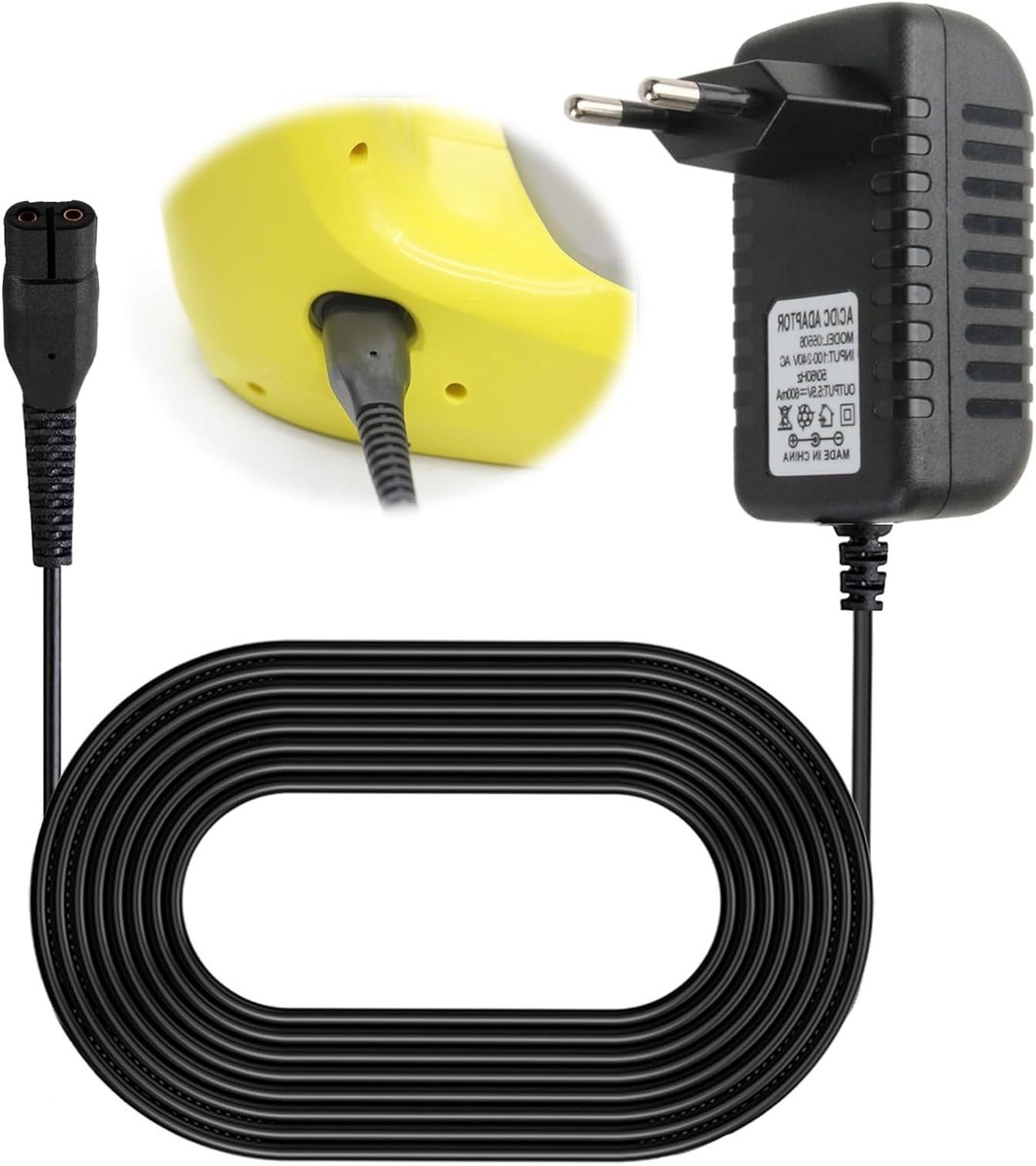 Oplaadkabel 5.5 V voor Kärcher WV1 WV2 WV50 WV5 - Vervangende Oplader met 1.5 m Kabel, Veiligheidsbescherming en Compatibiliteit met Diverse Modellen