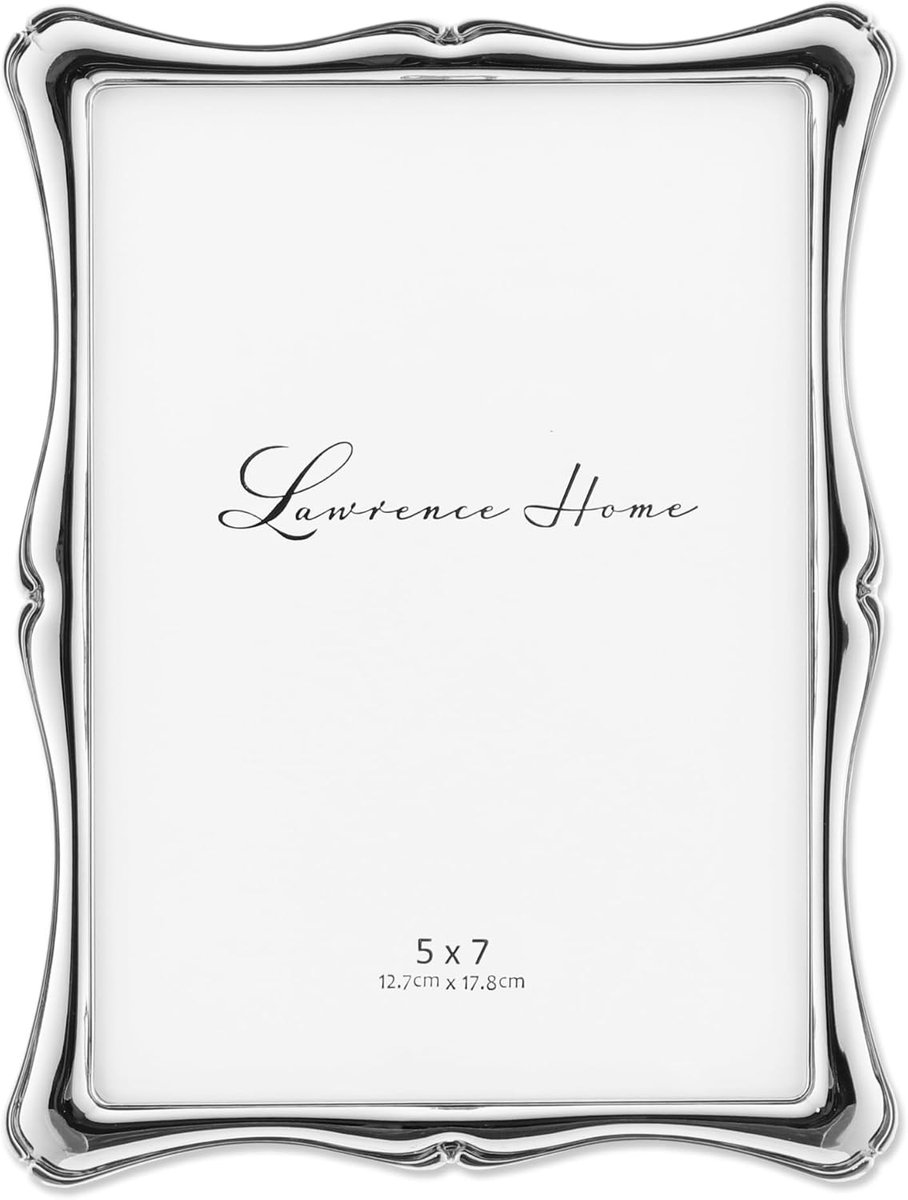 SnelShoppen - Zilveren Fotolijst 5x7 Inch - Moderne Metaal Fotokader - Elegante Ontwerp - Hoogwaardige Zwarte Velours Achterkant - Perfect voor Huiska