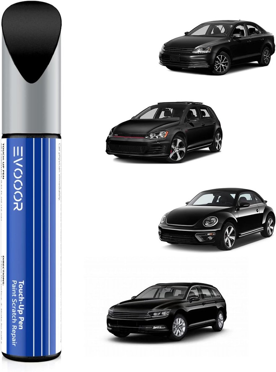 SnelShoppen - Zwarte autolakpen voor krasherstel Volkswagen/VW, snelle en effectieve oplossing voor beschadigingen, krasverwijderaar, eenvoudig in geb
