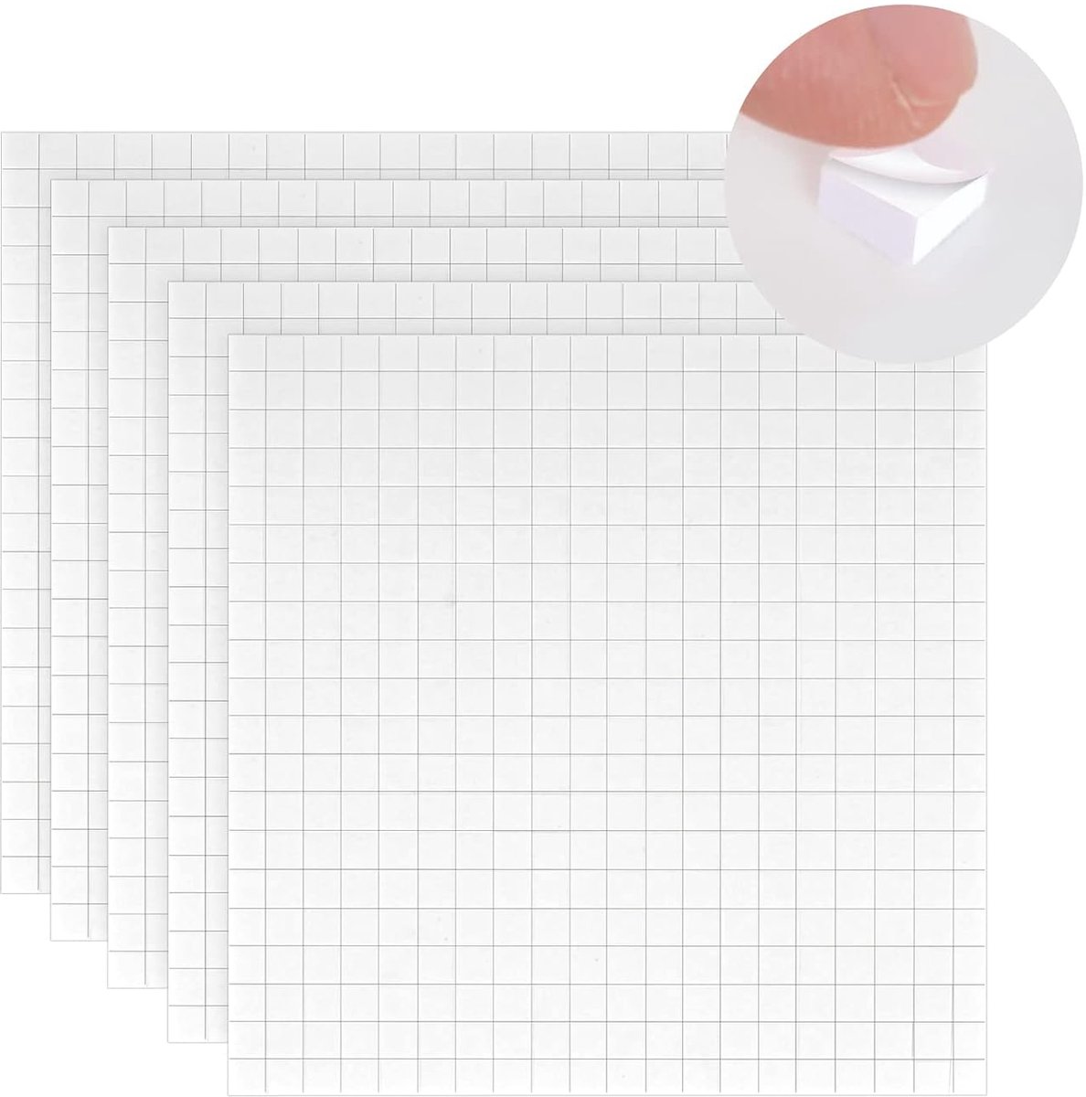 SnelShoppen - 2000 Stuks 3D Adhesieve Pads, 5x5x3 mm, Witte Dubbelzijdige Schuimstrips, Foam Hechting voor Papier, Plastic, Metaal