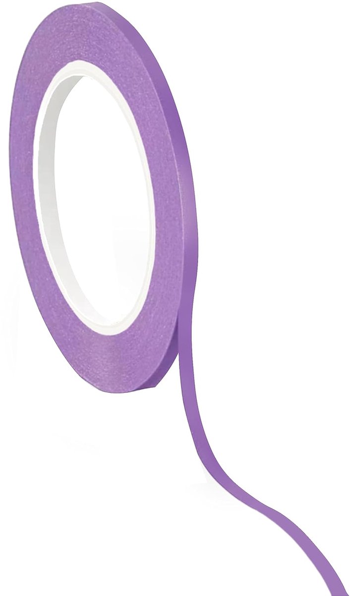 SnelShoppen - Vinyl Tape Voor Precisie Maskeren, Flexibele Fijnlijn Tape, Hoogwaardige Temperatuur- en Hechtingsbestendigheid, 3mm x 55m, Paarse Maske