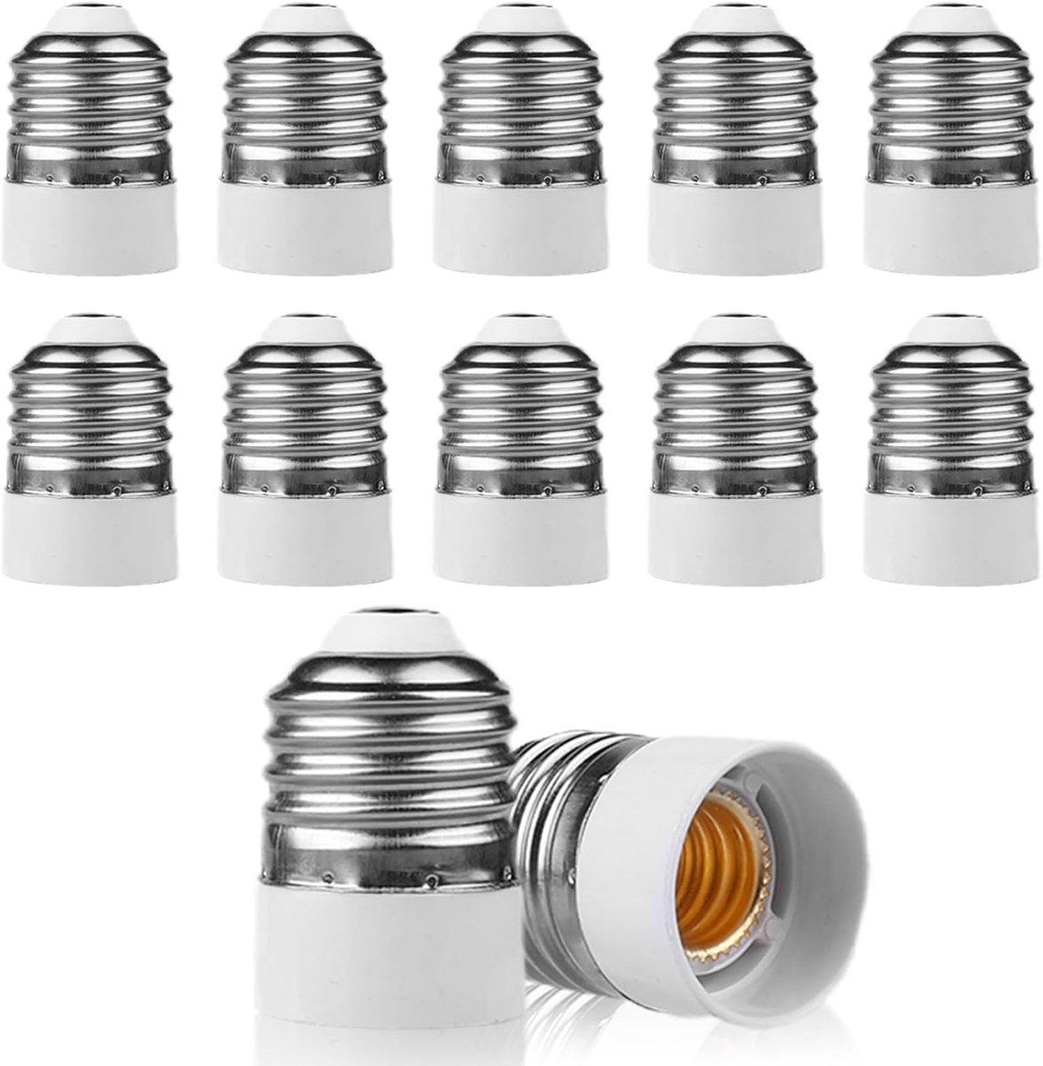 SnelShoppen - 12pcs E27 naar E14 Adapter Set - Fitting Converter voor LED, Gloeilampen, Halogeen en CFL Lampen - 220V, 2A, Warmtebestendig tot 80°C -