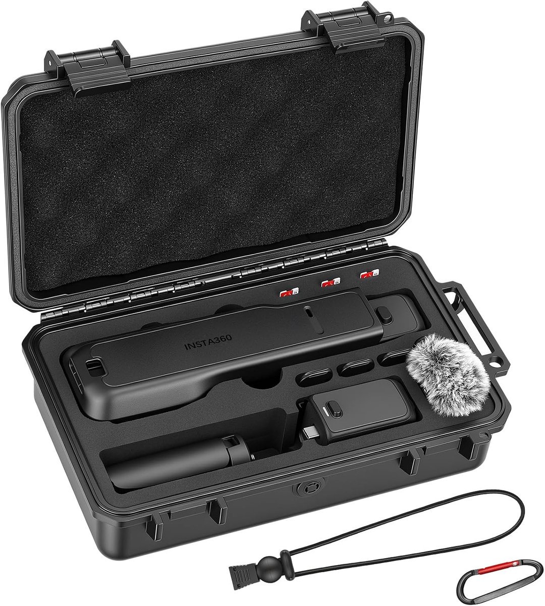SnelShoppen - Waterdichte Hard Shell Beschermcase voor Insta360 Luna Ultra Accessoires, Met Polsband en Karabiner, Ideaal voor Creators, Reis en Avont