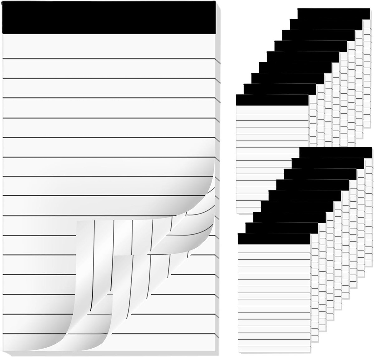 SnelShoppen - Notepad 3x5 inch, 18 Stuks, 540 Pagina's, Hoogwaardige Papier, Perfect voor Notities, School, Thuis, Kantoor, Creatief Schrijven, Dageli