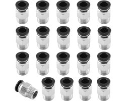 Pneumatische Jack Couplings voor Extruder - 20 Stuks, Recht, Hot End, Geschikt voor 3D Printers, Verbeterde Prestaties