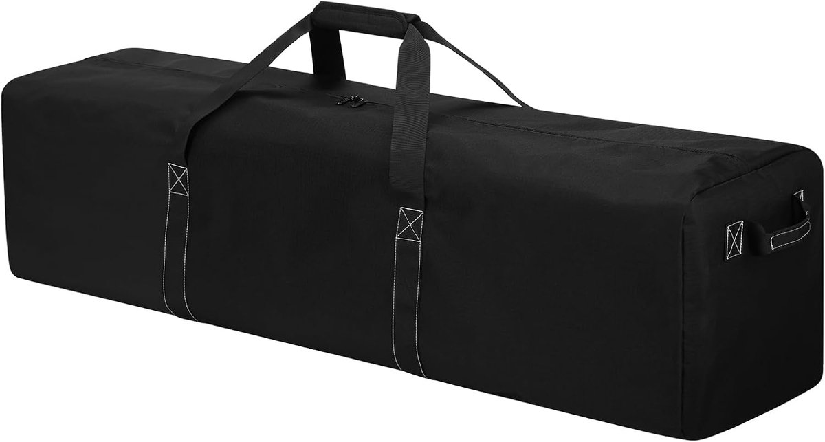 SnelShoppen - Grote Duffel Bag voor Reizen en Kamperen - 52 Inch Sporttas met 2 Zijkanten Handvatten - Zwart - Ideaal voor Campinguitrusting, Sportmat