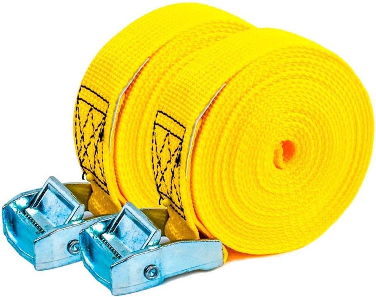 Professionele Spanband Set van 2 - 4m x 35mm - 1000 kg Breekkracht voor Auto, Motor en Boot
