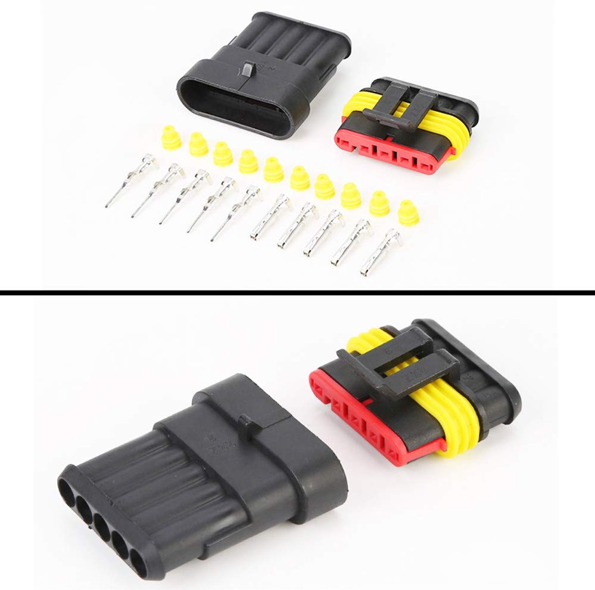 SnelShoppen - Waterproof Car Cable Connector 5 Pin - 8 Stuks - Elektrische Terminal voor Auto, Motor, Scooter, Boot, Truck, Quad, Trike - Geschikt voo