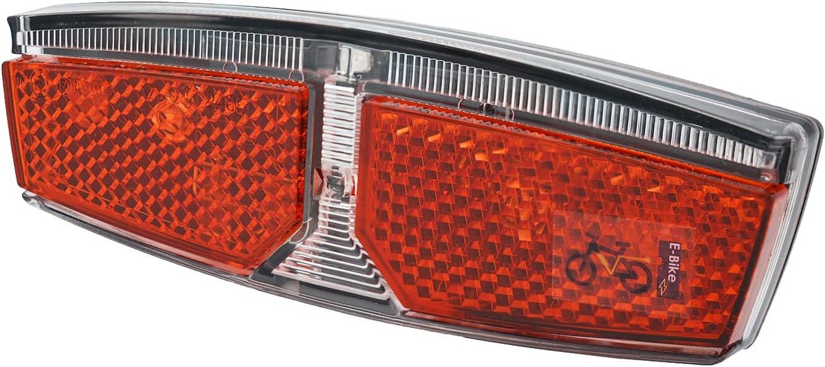 SnelShoppen - Fiets E-bike LED Achterlicht met Reflector en Parkeerlicht, StVZO-goedgekeurd, Rood, 5 Candela, Veilig Fietsen in Donker, Outdoor Reflec