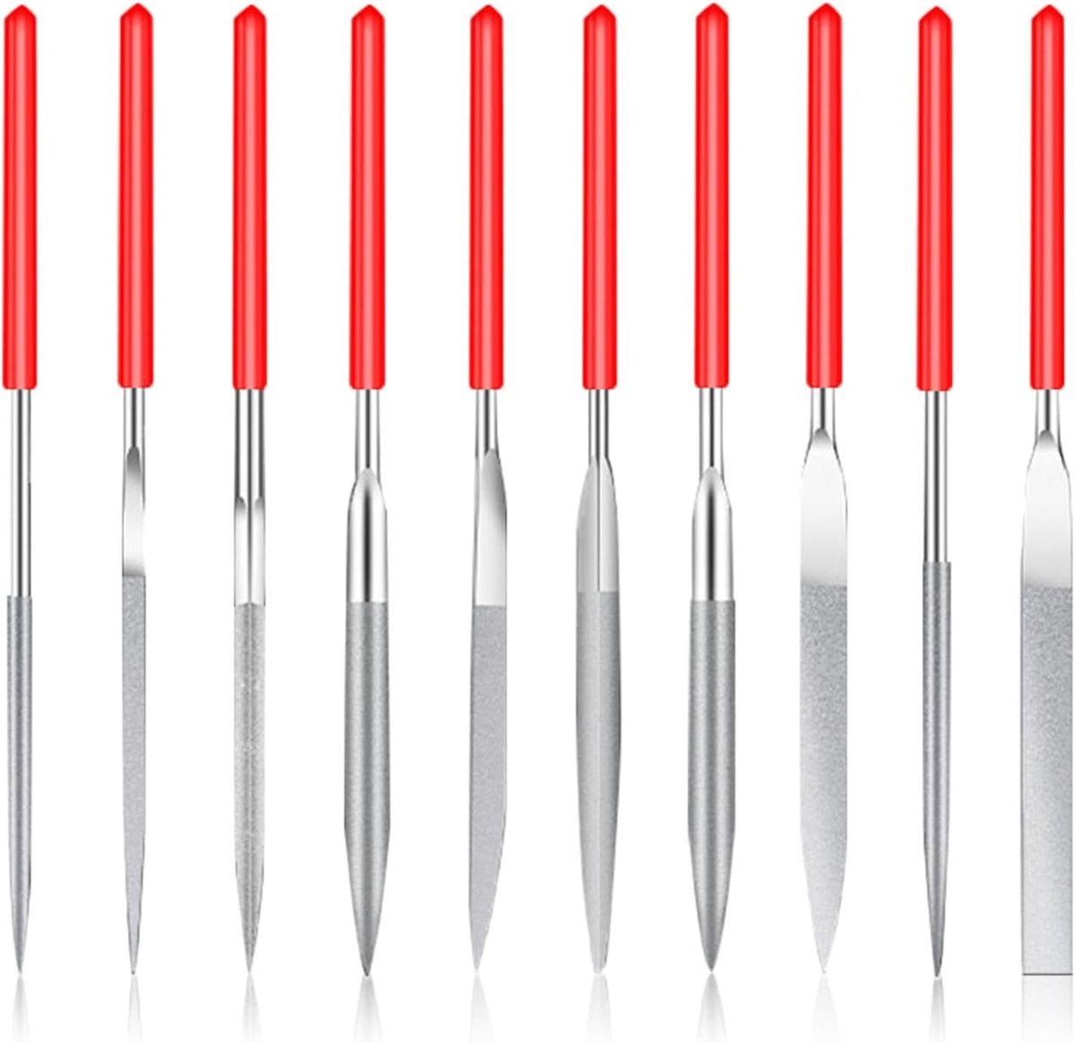 Set van 10 Mini Diamant Vijlenset voor Metaal, Hout en Plastic | Fijne Diamantcoating voor Sieraden, Modelbouw en Precisiewerk