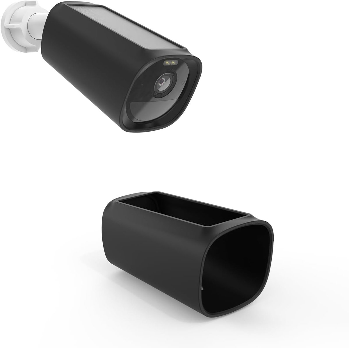 SnelShoppen - Silicone hoes voor eufyCam E40 zonnecamera - Waterdicht - Zachte silicone - Perfecte pasvorm voor beveiligingscamera - Zwart