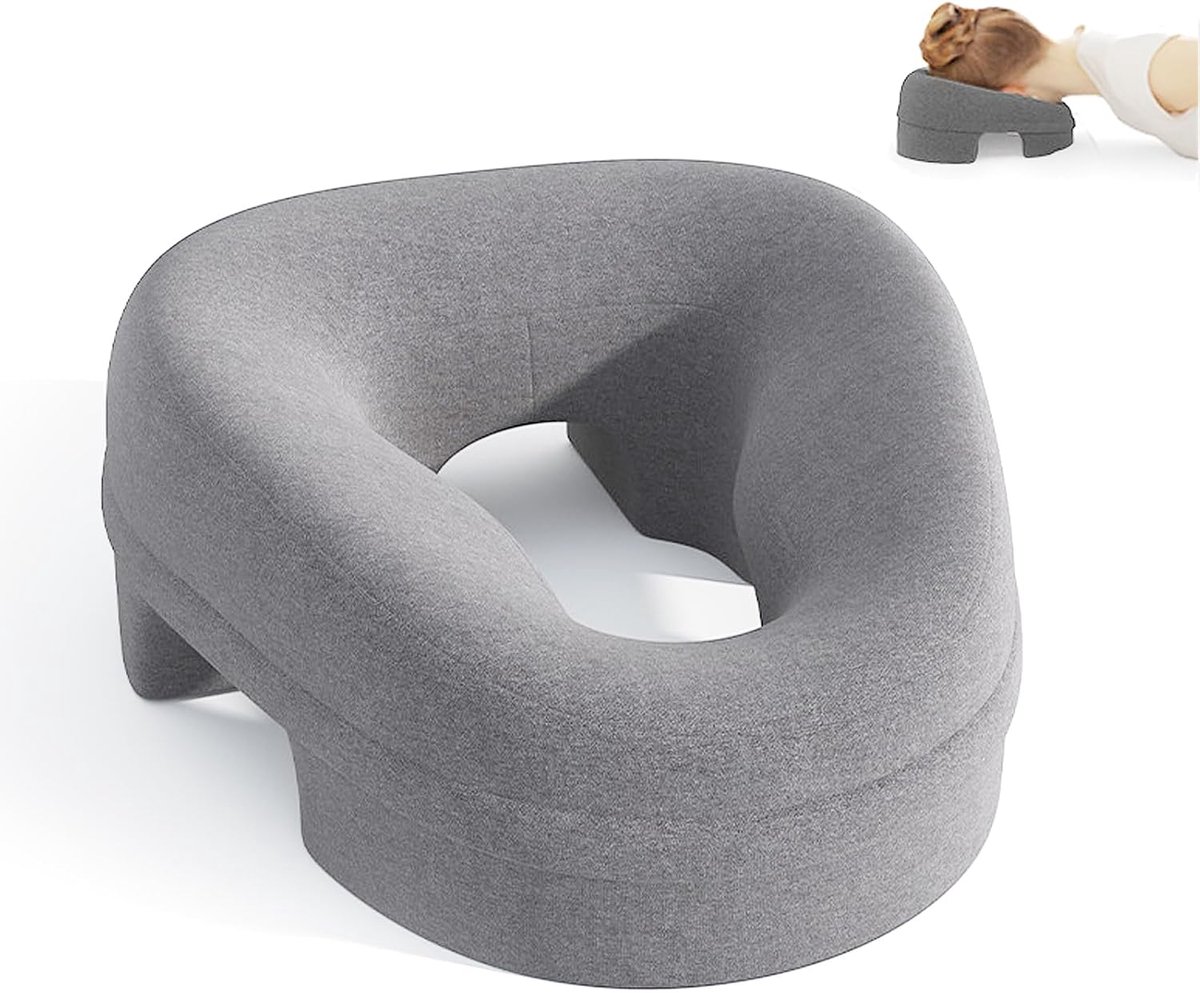 SnelShoppen - Massage Tafel Gezichtskussen, Massage Facial Pillow, Rectangular, Zacht Memory Foam, Ademend, Voor Spa, Salon en Massage Bed, Donkergrij
