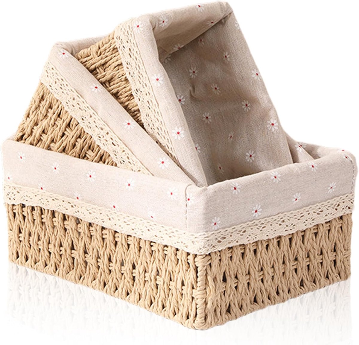 SnelShoppen - Set van 3 Handgeweven Broodmanden, Seagrass Braided Baskets, Decoratieve Opbergmanden voor Brood, Keuken en Huishoudelijke Benodigdheden