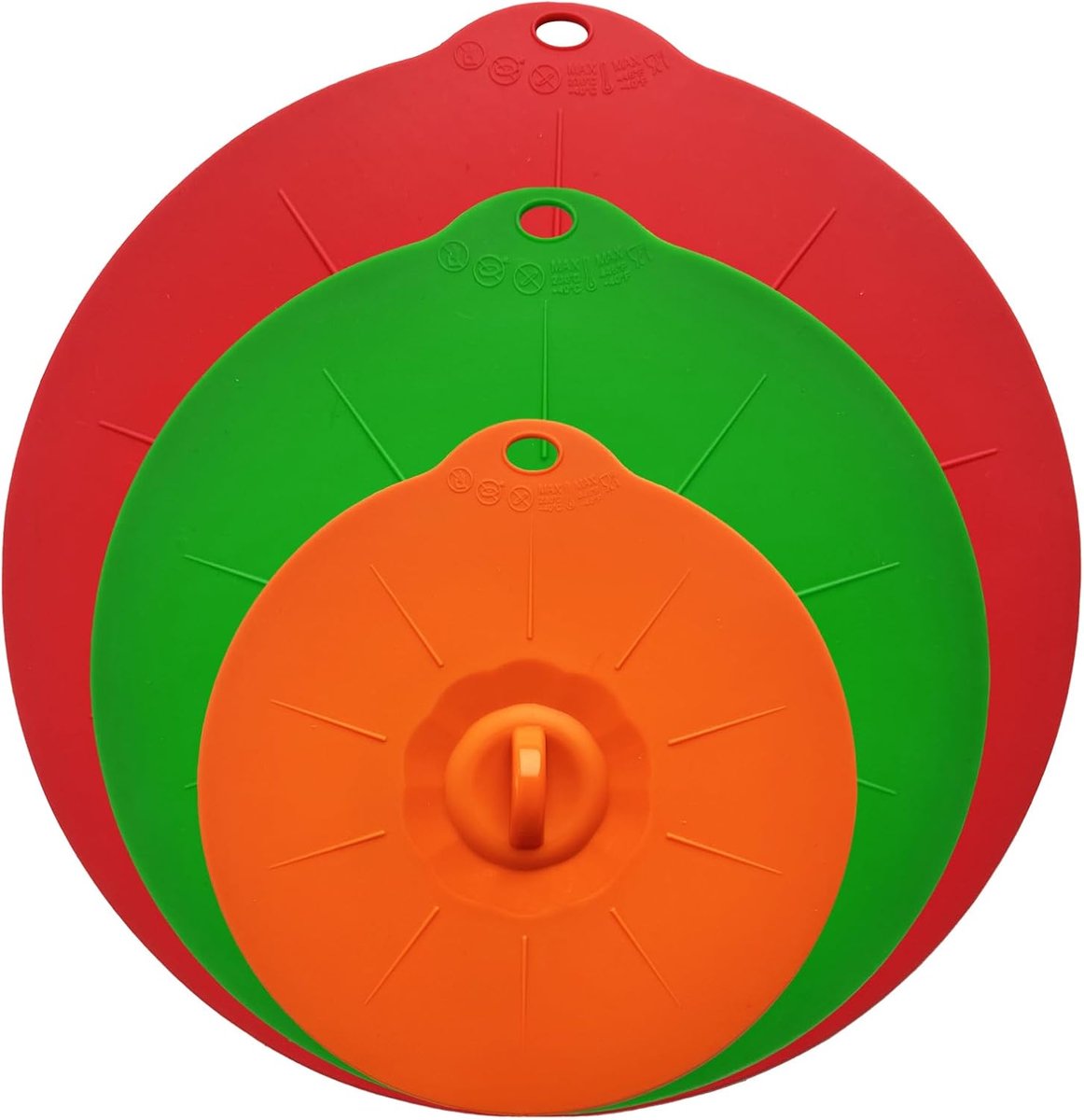 SnelShoppen - Silicone Lids Food Covers 3 Stuks - Herbruikbare Deksel voor Kommen, Borden, Potten en Pannen - Hittebestendig, Stofdicht, Diverse Kleur